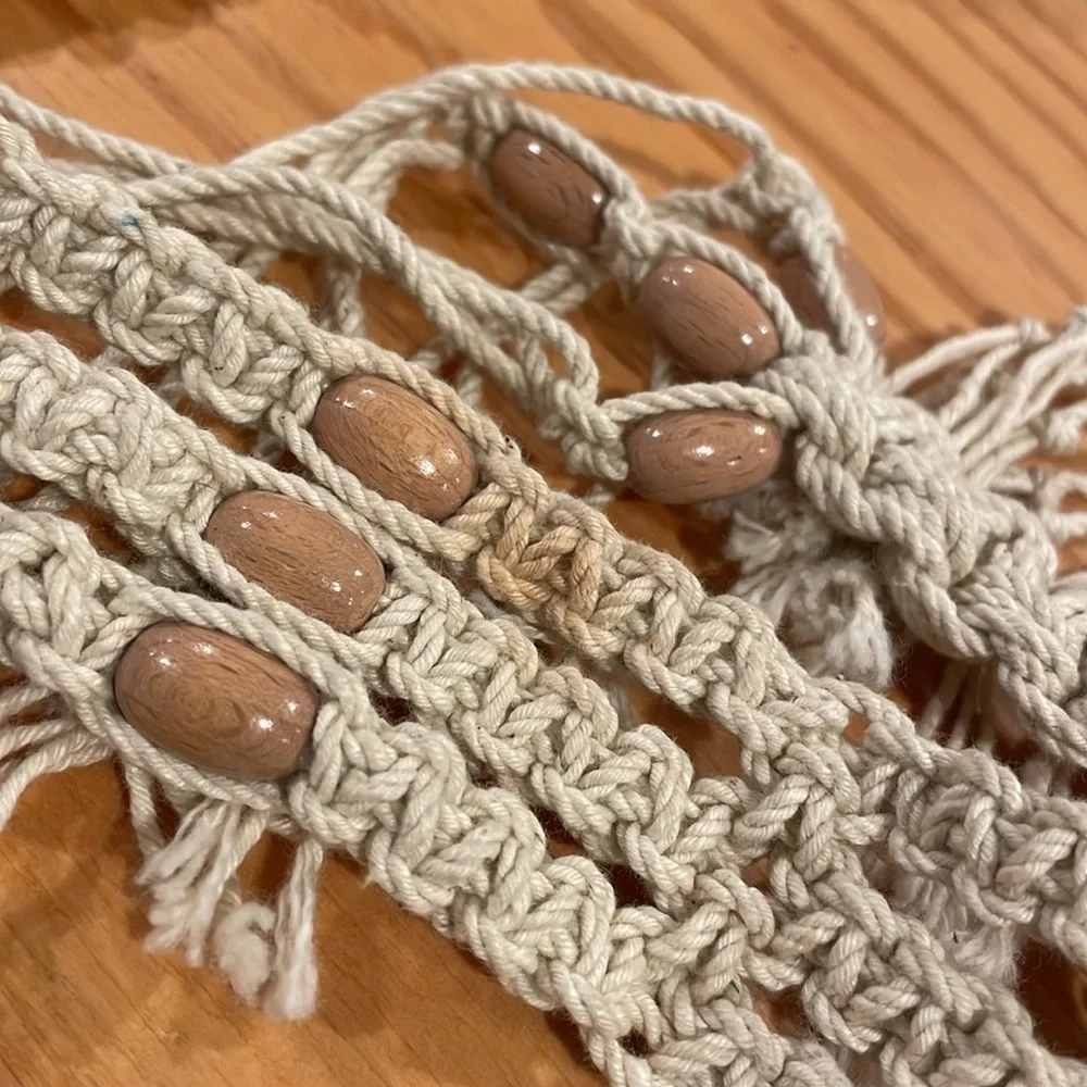 Boho Macramé Wooden Beaded Belt